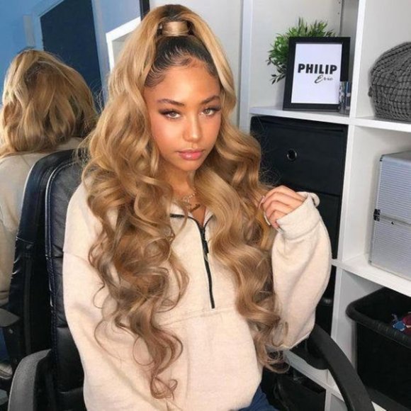 Honey Blonde Straight Human Hair Wig 13 x 4  22\